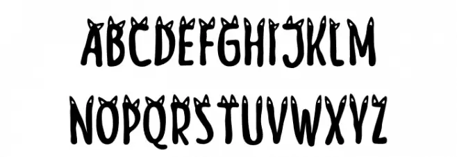 Meow Zilla Cat 3 Caratteri MAIUSCOLE