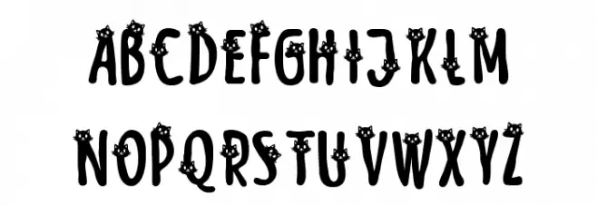 Meow Zilla Cat 4 Caratteri MAIUSCOLE