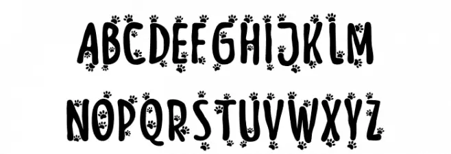 Meow Zilla Paw 2 Caratteri MAIUSCOLE