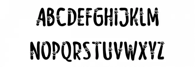 Meow Zilla Paw Caratteri MAIUSCOLE