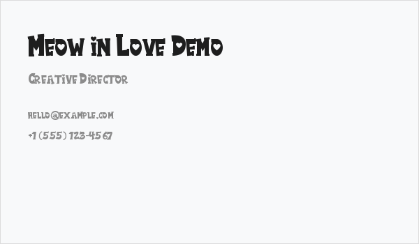 Meow in Love Demo Business Card