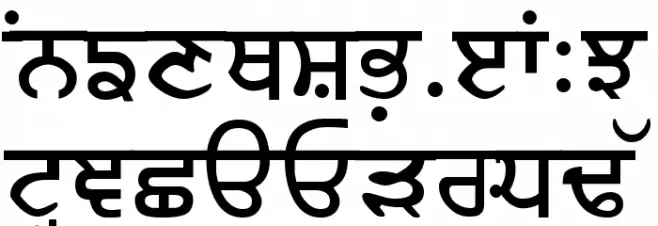 Merapunjab Шрифта ВЕРХНИЙ