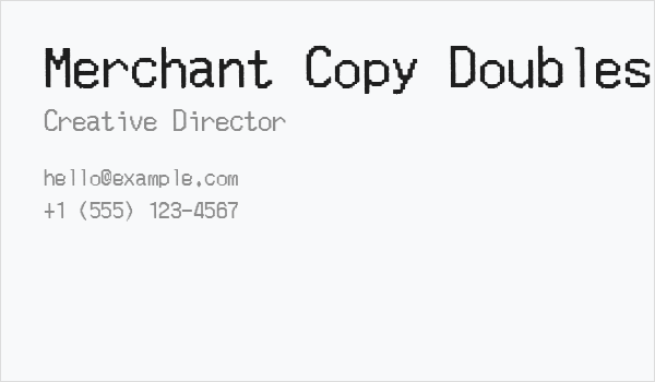 Merchant Copy Doublesize Business Card