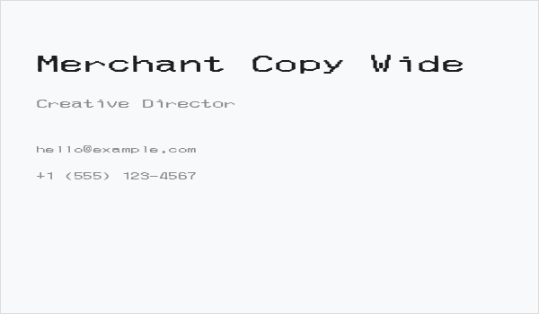 Merchant Copy Wide Business Card