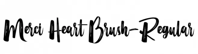 Merci Heart Brush-Regular  नि: शुल्क फ़ॉन्ट्स डाउनलोड