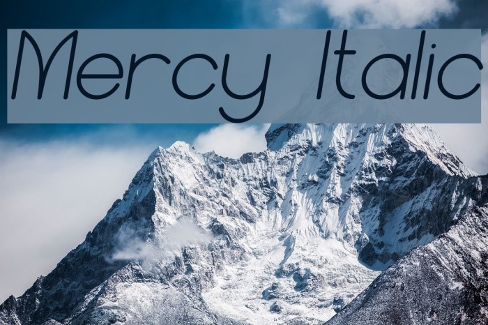 Mercy Italic Font examples