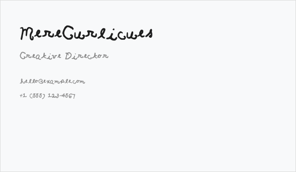 MereCurlicues Business Card