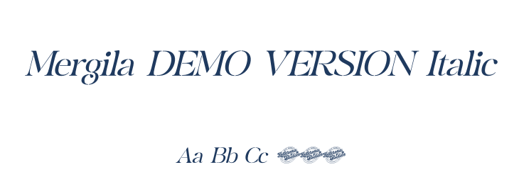 Mergila DEMO VERSION Italic Font Preview