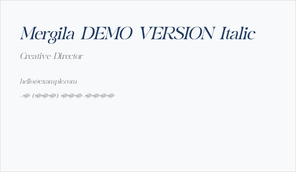 Mergila DEMO VERSION Italic Business Card