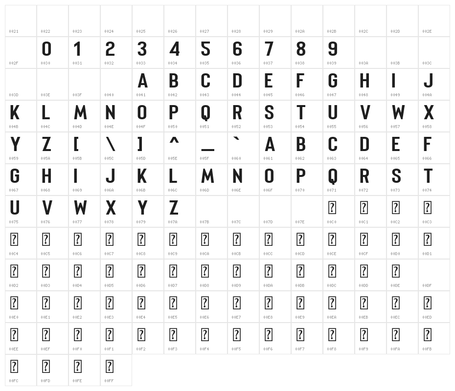 Merhique Black Character Map