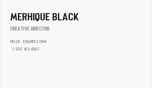 Merhique Black Business Card