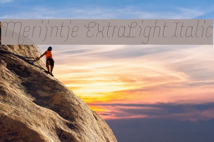 Merijntje ExtraLight Italic Font examples