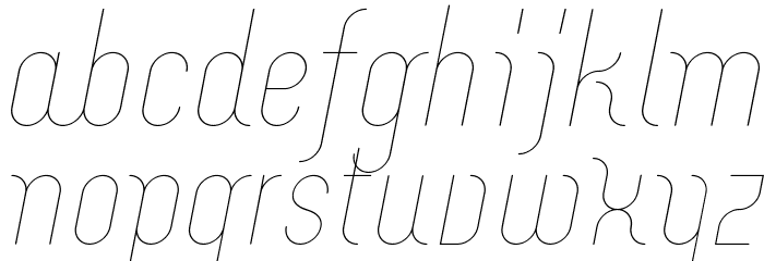 Merijntje ExtraLight Italic Font LOWERCASE