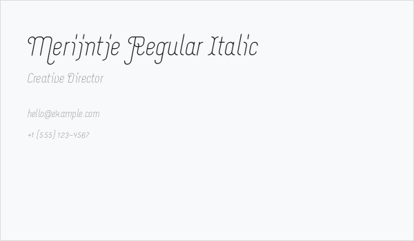 Merijntje Regular Italic Business Card