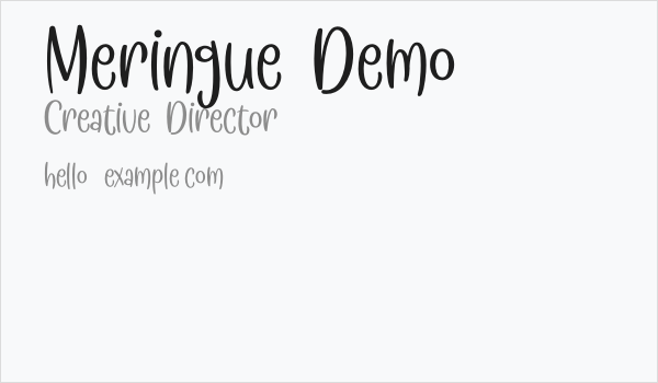 Meringue Demo Business Card