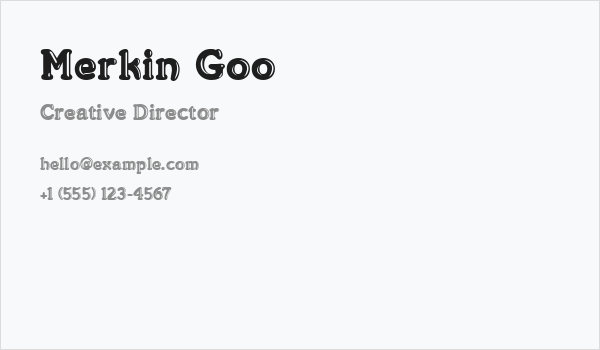 Merkin Goo Business Card