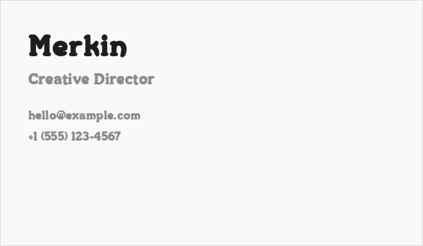 Merkin Business Card