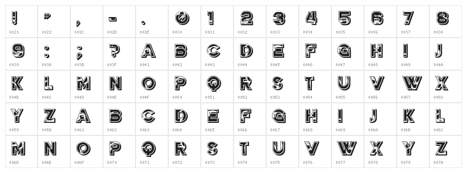 Mermer Regular Character Map