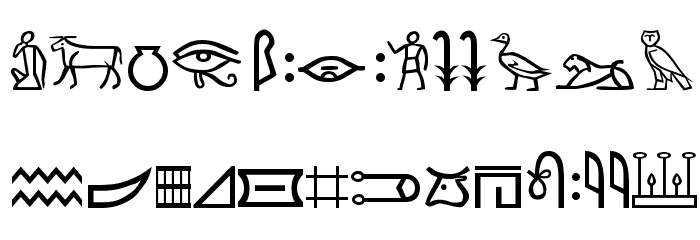 Meroitic - Hieroglyphics Font LOWERCASE