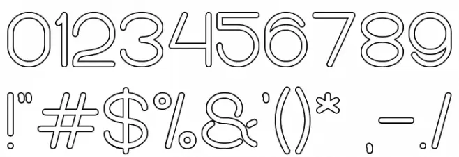 Merpati Putih-Hollow Font OTHER CHARS