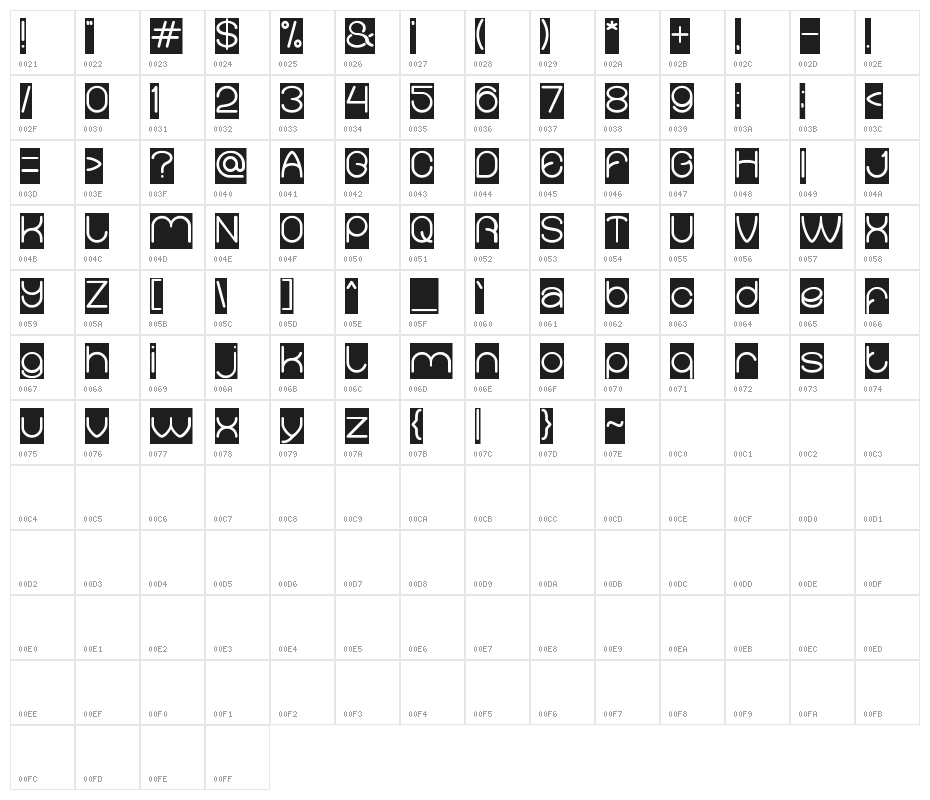 Merpati Putih-Inverse Character Map