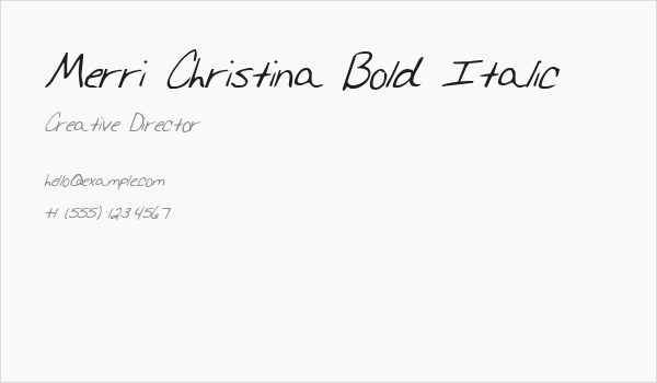 Merri Christina Bold Italic Business Card
