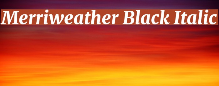 Merriweather Black Italic Font examples