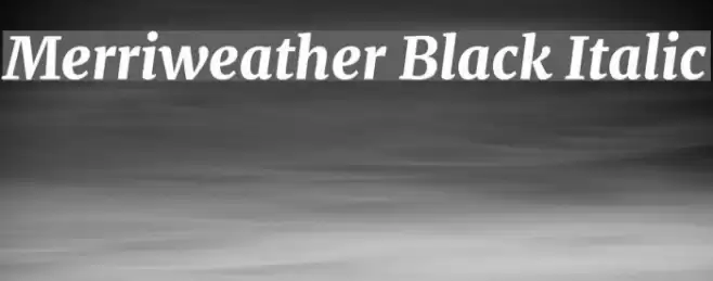 Merriweather Black Italic Font examples