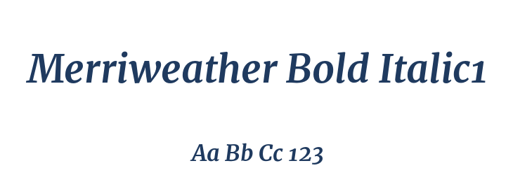 Merriweather Bold Italic1 Font Preview