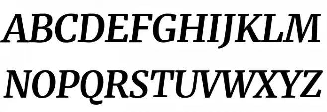 Merriweather Bold Italic Caratteri MAIUSCOLE