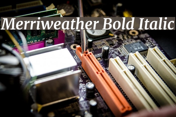 Merriweather Bold Italic Font examples