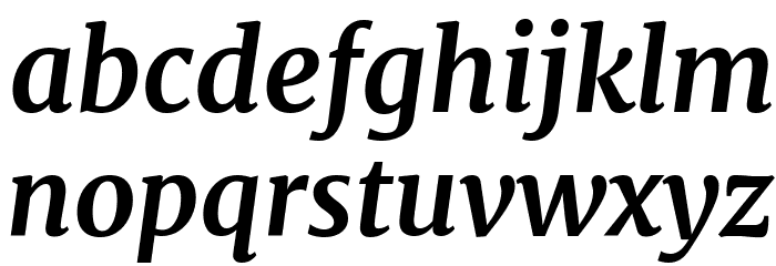 Merriweather Bold Italic Font LOWERCASE