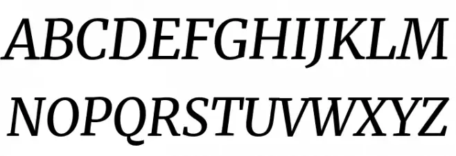 Merriweather Italic Шрифта ВЕРХНИЙ