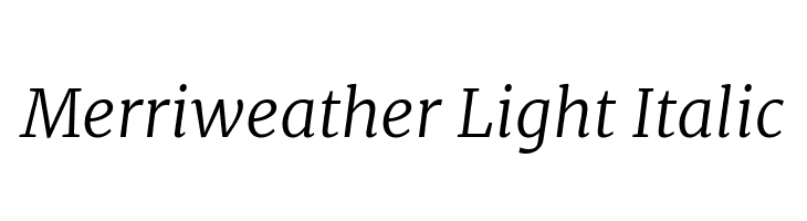 Merriweather Light Italic Font