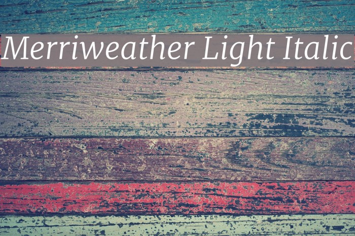 Merriweather Light Italic Font examples