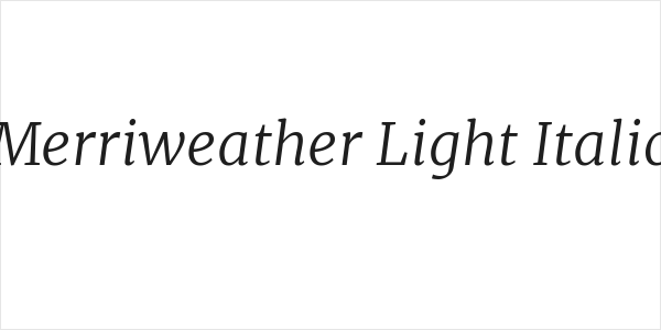 Merriweather Light Italic Logo