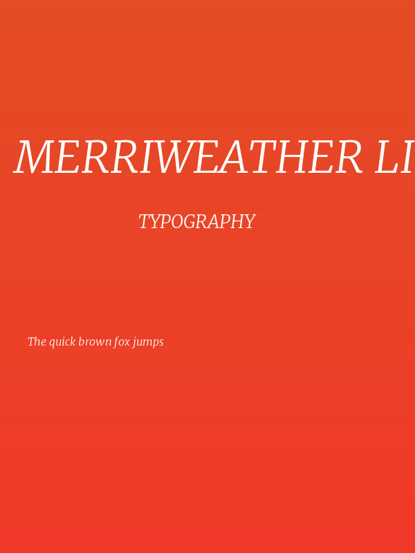 Merriweather Light Italic Poster