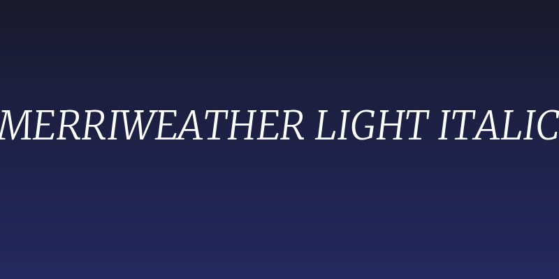 Merriweather Light Italic Social Header