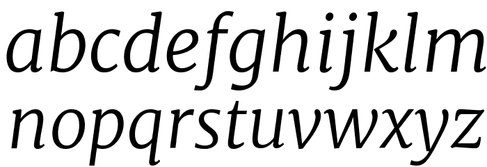 Merriweather Light Italic Font LOWERCASE