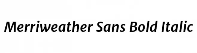 Merriweather Sans Bold Italic  Frei Schriftart Herunterladen