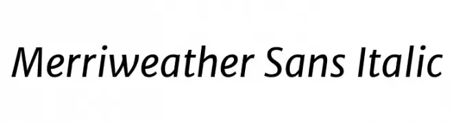 Merriweather Sans Italic  Frei Schriftart Herunterladen