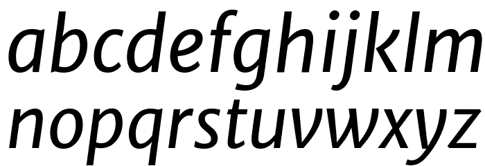 Merriweather Sans Italic Font LOWERCASE