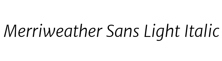 Merriweather Sans Light Italic Font