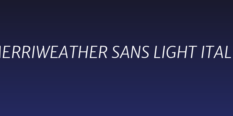 Merriweather Sans Light Italic Social Header