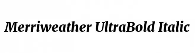 Merriweather UltraBold Italic  नि: शुल्क फ़ॉन्ट्स डाउनलोड