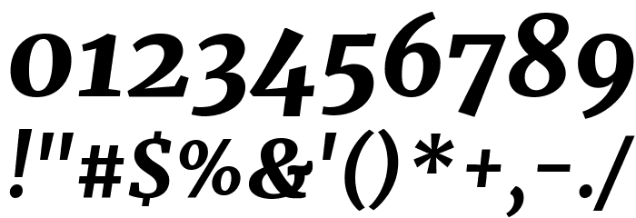 Merriweather UltraBold Italic Font OTHER CHARS