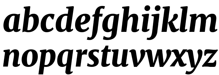 Merriweather UltraBold Italic Font LOWERCASE