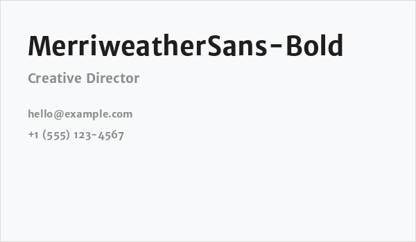 MerriweatherSans-Bold Business Card