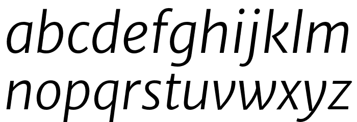 MerriweatherSans-BookItalic Font LOWERCASE