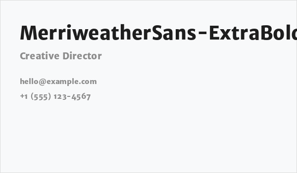 MerriweatherSans-ExtraBold Business Card